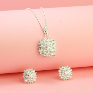 Quà 20/11 cho cô giáo bộ trang sức bạc đính kim cương Moissnite sang trọng BTSM0001