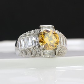 Nhẫn nam đính kim cương Moissanite vàng 10mm - Kiểm định GRA NNAM0010