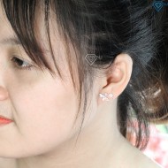 Bông tai bạc nữ hình bông hoa đính đá đẹp BTN0083