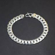 Lắc tay bạc nam mắt xích trơn bản 9mm đẹp LTA0142