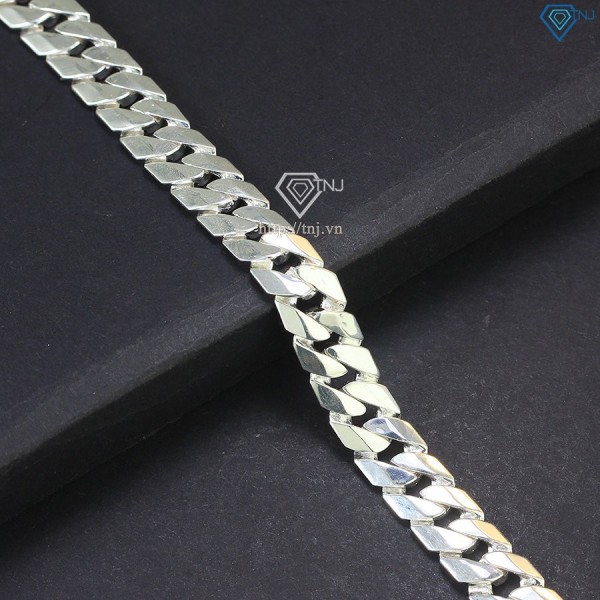 Lắc tay bạc nam mắt xích trơn bản 8mm đẹp LTA0142 - Trang Sức TNJ