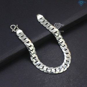 Lắc tay bạc nam mắt xích trơn bản 8mm đẹp LTA0142 - Trang Sức TNJ