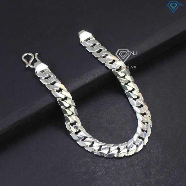 Lắc tay bạc nam mắt xích trơn bản 8mm đẹp LTA0142 - Trang Sức TNJ