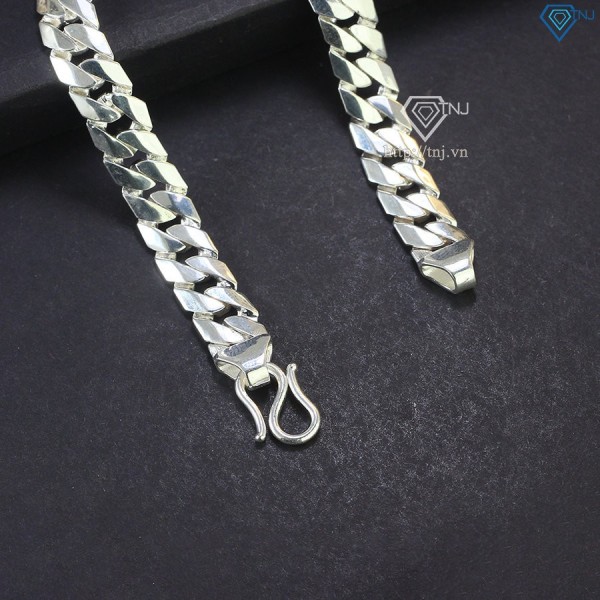 Lắc tay bạc nam mắt xích trơn bản 8mm đẹp LTA0142 - Trang Sức TNJ