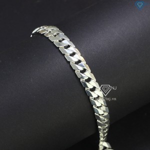 Lắc tay bạc nam mắt xích trơn bản 8mm đẹp LTA0142 - Trang Sức TNJ