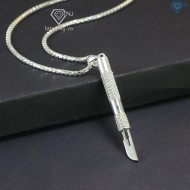 Dây chuyền bạc nam mặt dao mổ đính đá DCA0128 - Trang sức TNJ