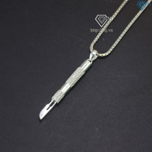 Dây chuyền bạc nam mặt dao mổ đính đá DCA0128 - Trang sức TNJ