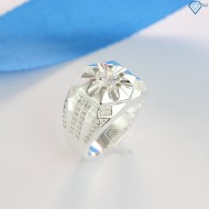 Nhẫn bạc nam đẹp mặt đá chìm tinh tế NNA0102
