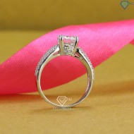 Quà noel cho bạn gái nhẫn nữ Moissanite Hà Nội đính đá 7.0mm NNM0008 - Trang Sức TNJ