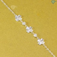 Quà noel cho người yêu lắc tay cỏ 4 lá may mắn đính kim cương Moissanite 4.0mm - Kiểm định GRA LTNM0001 - Trang Sức TNJ