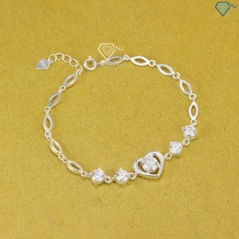 Quà noel cho người yêu lắc tay bạc nữ hình trái tim đính kim cương Moissanite - Kiểm định GRA LTNM0002 - Trang Sức TNJ