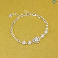 Quà noel cho người yêu lắc tay bạc nữ hình trái tim đính kim cương Moissanite - Kiểm định GRA LTNM0002 - Trang Sức TNJ