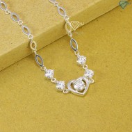 Quà noel cho người yêu lắc tay bạc nữ hình trái tim đính kim cương Moissanite - Kiểm định GRA LTNM0002 - Trang Sức TNJ