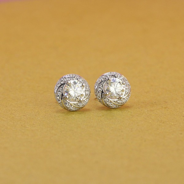 Quà noel cho người yêu bông tai nữ Moissanite cao cấp đính đá 6.0mm BTNM0002 - Trang Sức TNJ