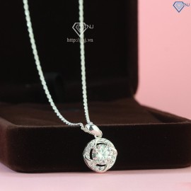 Quà noel cho người yêu dây chuyền nữ đính kim cương Moissanite 7.0mm DCNM0004  - Trang sức TNJ