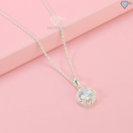Quà noel cho người yêu dây chuyền nữ đính Moissanite 7.0mm DCNM0004