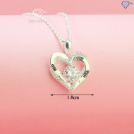 Quà noel cho người yêu dây chuyền nữ Moissanite hình trái tim khắc tên 6.5mm DCNM0012 - Trang sức TNJ