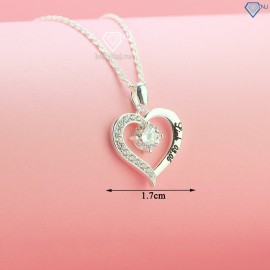 Quà noel cho người yêu dây chuyền nữ Moissanite hình trái tim khắc tên 6.0mm DCNM0005 - Trang sức TNJ