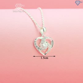 Quà noel cho người yêu dây chuyền kim cương Moissanite cho nữ hình trái tim 6.0mm DCNM0007 - Trang sức TNJ