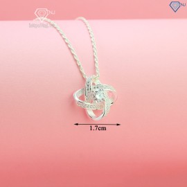 Quà noel cho bạn gái dây chuyền nữ đính kim cương Moissanite hình cỏ 4 cánh 5.0mm DCNM0008 - Trang sức TNJ