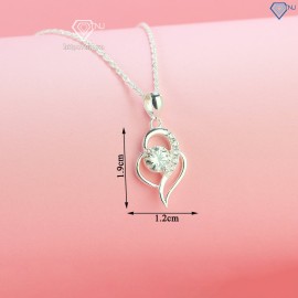 Quà noel cho người yêu dây chuyền nữ trái tim đính kim cương Moissanite 6.0mm DCNM0003 - Trang sức TNJ