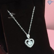 Dây chuyền bạc nữ hình trái tim đính đá DCN0718 - Trang sức TNJ