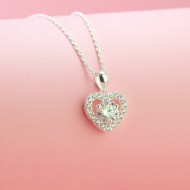 Dây chuyền nữ trái tim đính kim cương Moissanite 7.0mm DCNM0021