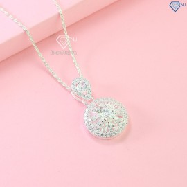 Quà noel cho người yêu dây chuyền nữ cao cấp đính kim cương Moissanite 7.0mm DCNM0020 - Trang sức TNJ