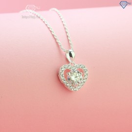 Quà noel cho người yêu dây chuyền nữ trái tim đính kim cương Moissanite 7.0mm DCNM0021 - Trang sức TNJ