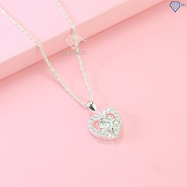 Quà noel cho người yêu dây chuyền nữ trái tim đính kim cương Moissanite 7.0mm DCNM0021 - Trang sức TNJ