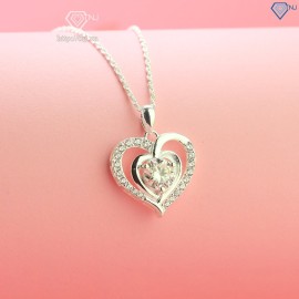 Quà noel cho người yêu dây chuyền nữ hình trái tim đính kim cương Moissanite 7.0mm DCNM0025- Trang sức TNJ