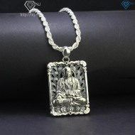 Dây chuyền bạc nam mặt Phật A Di Đà to xi thái DCA0137 - Trang Sức TNJ