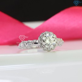 Nhẫn bạc nữ hình bông hoa đính kim cương Moissanite đẹp 6.0mm NNM0033 - Trang Sức TNJ
