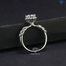 Nhẫn bạc nữ hình bông hoa đính kim cương Moissanite đẹp 6.0mm NNM0033 - Trang Sức TNJ