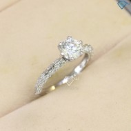 Nhẫn bạc nữ cách điệu đính kim cương Moissanite 6.5mm NNM0035 - Trang Sức TNJ