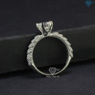 Nhẫn bạc nữ cách điệu đính kim cương Moissanite 6.5mm NNM0035 - Trang Sức TNJ