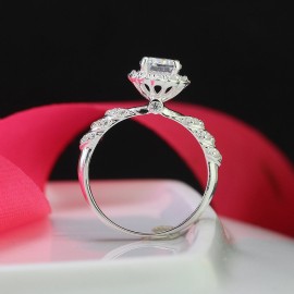 Nhẫn bạc nữ đẹp cách điệu đính đá trắng NN0431