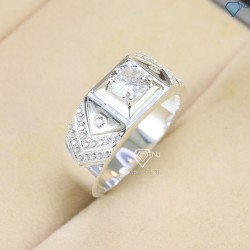 Nhẫn bạc nam đơn giản đính đá đẹp NNA0591 - Trang sức TNJ