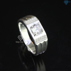 Nhẫn bạc nam đơn giản đính đá NNA0594 - Trang sức TNJ