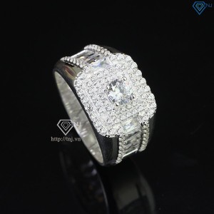 Nhẫn bạc nam đẹp đính đá trắng NNA0598 - Trang sức TNJ