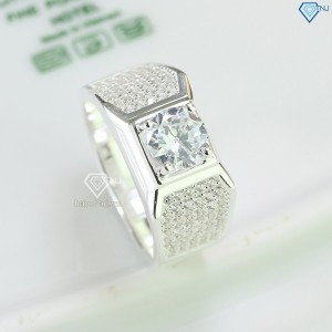 Nhẫn bạc nam 925 đẹp đính đá trắng NNA0599  - Trang sức TNJ