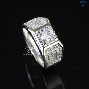Nhẫn bạc nam 925 đẹp đính đá trắng NNA0599  - Trang sức TNJ