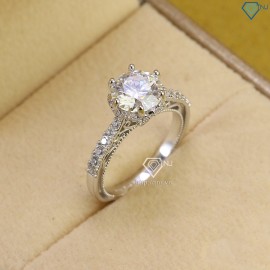 Quà 8 3 cho người yêu nhẫn nữ Moissanite đính kim cương 8.0mm NNM0003