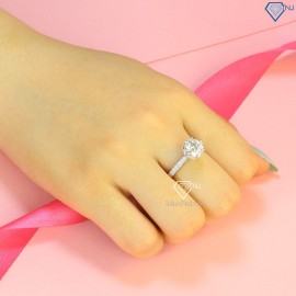 Quà 8 3 cho người yêu nhẫn nữ Moissanite đính kim cương 8.0mm NNM0003