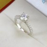 Quà 8 3 cho người yêu nhẫn nữ kim cương Moissanite 7.0mm NNM0005