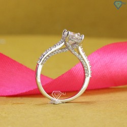 Quà 8 3 cho người yêu nhẫn nữ kim cương Moissanite 7.0mm NNM0005