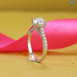 Quà 8 3 cho người yêu nhẫn nữ kim cương Moissanite 7.0mm NNM0005