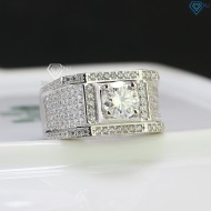 Nhẫn bạc nam cao cấp đính kim cương Moissanite 7.0mm NNAM0084