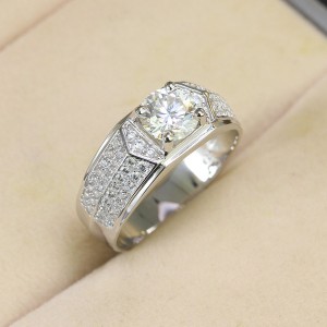 Nhẫn bạc nam 925 đính kim cương Moissanite 7.0mm - Kiểm định GRA NNAM0085