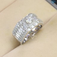 Nhẫn bạc nam cao cấp đính kim cương Moissanite rẻ 5.0mm NNAM0086